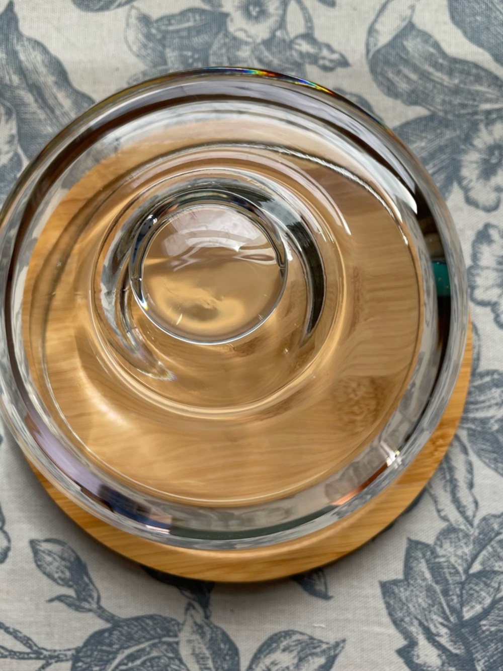 Vintage Glass Cloche Dome with Bamboo Base Cheese Dome Display Cover Home Decor - Picture 2 of 8